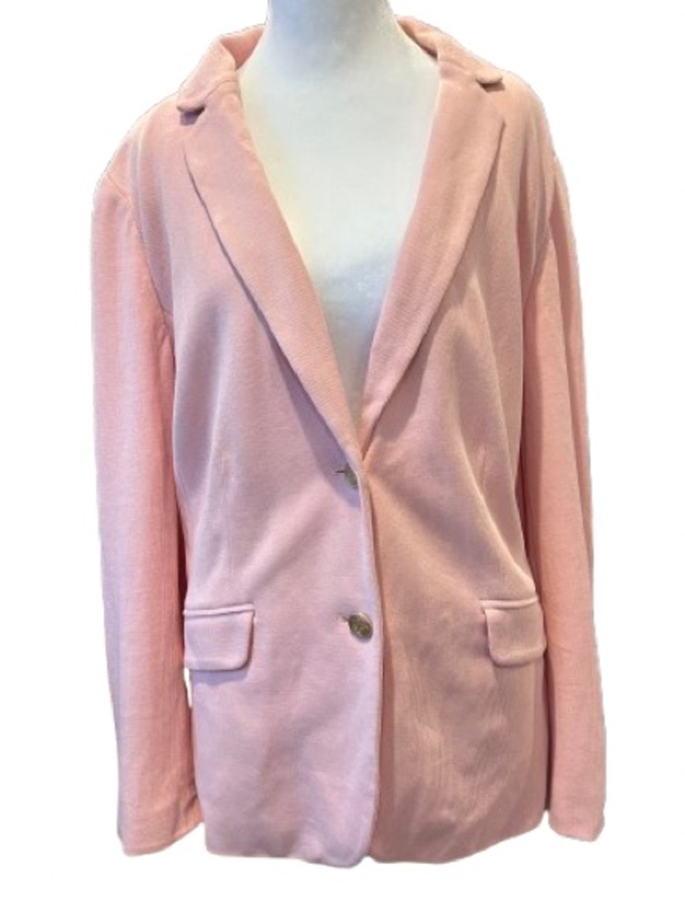 Talbots Pink Coastal Blazer Knit Jacket Cotton Nautical Cruise Career Size 18W